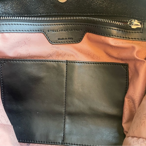 Stella McCartney Falabella black quilted tote with silver chain hardware vegan - Picture 7 of 16